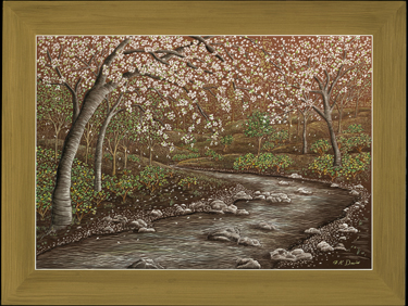 Cherry Trees Near Creek